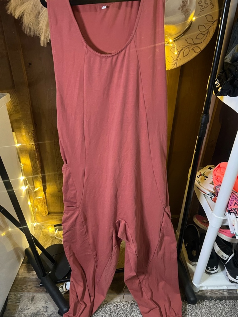 Women’s Sleeveless Rust Jumpsuit